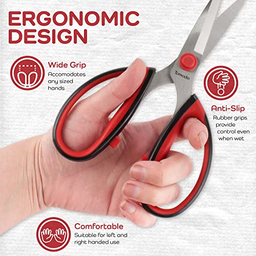 JubileeYarn Workhorse Bertha All Purpose Heavy Duty Scissors - Red & Black - 1 Unit - color: Workhorse Bertha - Red & Black, size: 1 Unit