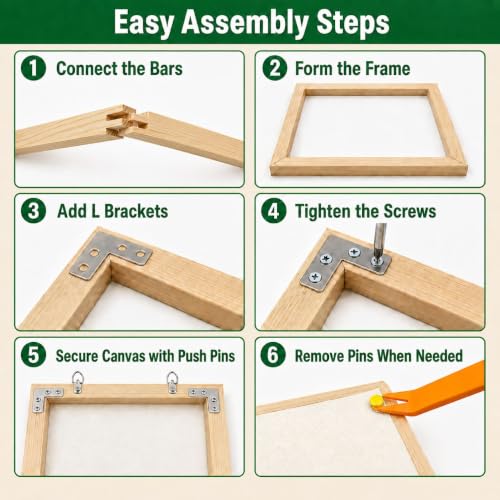 Needlepoint Stretcher Bars Kit, 12 Pcs Frame Set, 8/10/12 Inch - size: 8/10/12