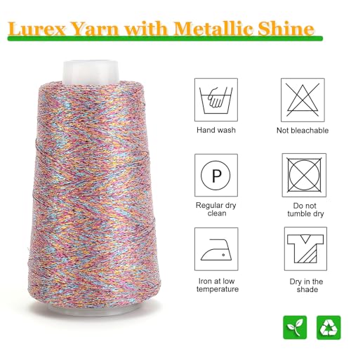 Metallic Crochet Thread, 80g Lurex Yarn for Charms(Afterglow) - color: Afterglow