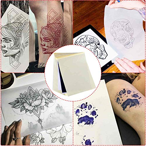 Tattoo Transfer Paper, Cridoz 100 Sheets Tattoo Stencil Transfer Paper for Tattooing Blue - size: 8.25 x 11.75 Inch (Pack of 100)