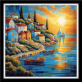Fanxvivy Counted Cross Stitch Kits for Adults 11CT Unprinted Cross-Stitch Patterns Embroidery Kits Easy Cross Stitching Needlepoint Kits&Seaside Sunrise Scenery 18x18 inch - color: DIY-craft10