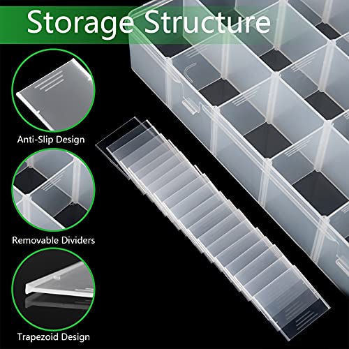 Gbivbe Large 24 Grids Plastic Organizer Box Adjustable Dividers,Clear Storage Box for Jewelry, Art DIY Crafts, Washi Tapes, Beads and Small Parts(2 Pack) - color: Clear-2