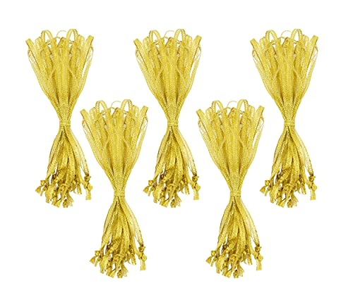 Mandala Crafts Gold Christmas Ribbon Ornament Hangers Loops, 100 PCs - color: Gold
