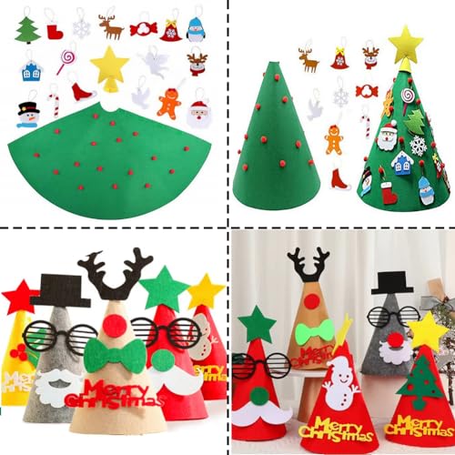 24 Pcs Felt Sheets for Crafts, 8 X 12 Inch Christmas Red Yellow White Fabric, 1mm Thick A4 Stiff Sheets for Patchwork - color: Christmas Series