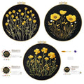 57lilina Embroidery Kit for Beginners, Pack of 3 with Hoop, Threads, Needle - color: Flower B