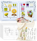 Beginner Embroidery Stitch Book Kit with Portable Canvas Bag for Adults
