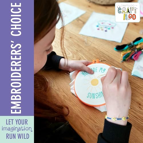 Embroidery Kit for Kids Ages 7-13 - 10 Pre-Stamped Beginner Patterns - color: 10 Embroidery kit
