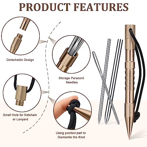 Ferraycle 12 Pcs Paracord FID Knotters Tool Set Stainless Steel, Khaki - style: Khaki