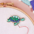 Caterpillar Cross Stitch Needle Minder - Turtle for Cross Stitch, Sewing, Embroidery and Needlework Craft Accessories, Enamel and Magnetic
