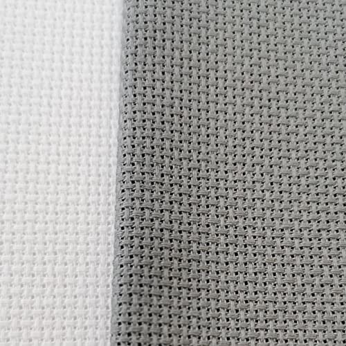 KCS one piece 19" x 28"(48cm x 72cm) 18CT Counted Cotton Aida Cloth Cross Stitch Fabric (Medium Grey) - color: Medium Grey