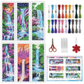 INFUNLY 6 Set Waterfall Cross Stitch Bookmark Kit Landscape DIY Embroidery Bookmarks for Readers 22x8cm/8.67x3.14 Handmade Cross Stitch Bookmarks with Thread Kit Gifts for Book Lovers Adults - style: Waterfall Landscape