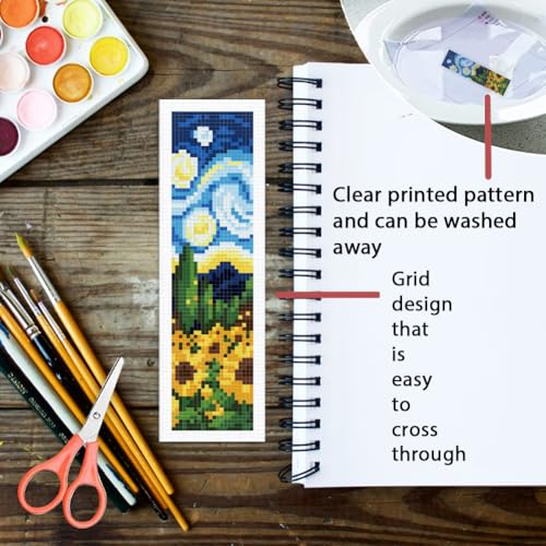 ORIGACH 6 Pack Van Gogh Starry Night Cross Stitch Kit - style: Swirling Night Sky