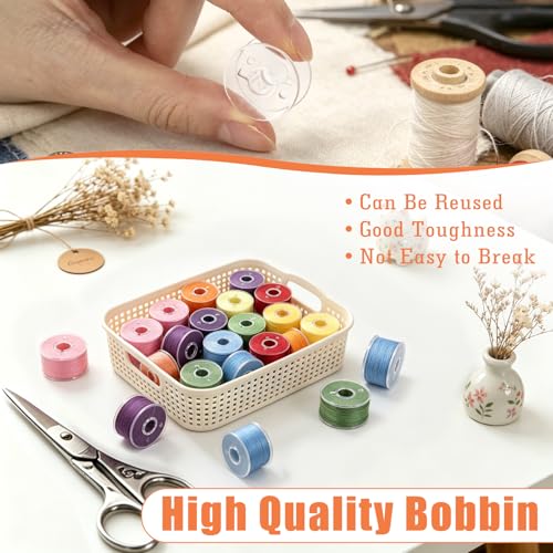 120 Pcs Pre-Wound Bobbins Sewing Thread 120 Colors (Rainbow) - color: Rainbow