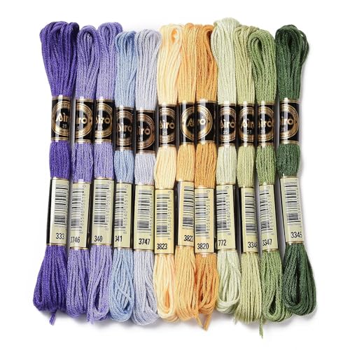 12 Skeins Winter Color Cross Stitch Threads 0.5mm Embroidery Floss 6 Ply Polyester Friendship Bracelets Floss Crafts Floss 12 Color 8.75 Yards(8m)/Skein - color: 12 Skeins, Winter Color