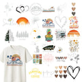 Dandelion Daisy Iron On Transfers 30 Pcs Hiking Mountain Patterns Heat Stickers for Clothing DIY Fabric Crafts(StyleE-30pcs) - style: StyleE-30pcs