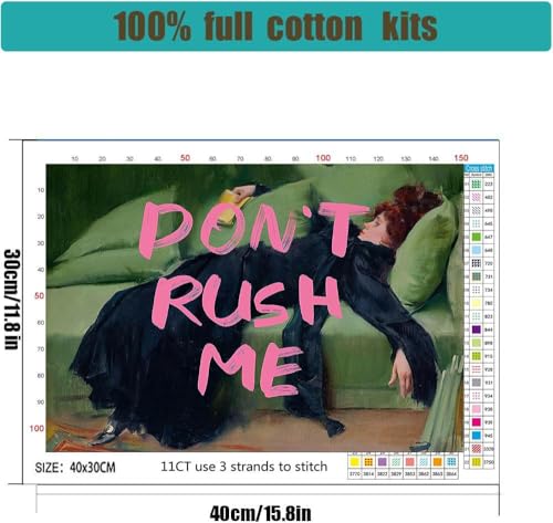 Woman Stamped Cross Stitch Kits for Adults-Embroidery Kits for Beginners Adults,11 CT Patterns Dimensions Counted Cross Stitch Kits for Adults Arts Craft 12x16 inch - color: Cross stitch-33