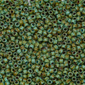 10g TOHO Round Seed Beads 8/0 Rocailles, Opaque Turquoise Travertin Picasso Hybrid #55-T (Similar to Y307), Glass, Japan - color: Hybrid Turqquoise Picasso - 8/0