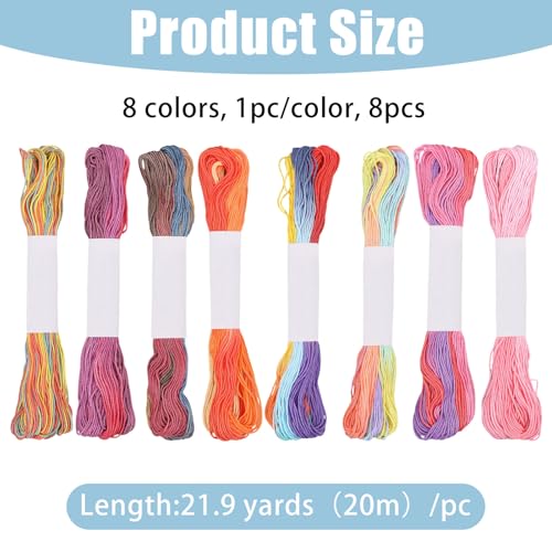 FREEBLOSS 8 Pcs Sashiko Thread Sashiko Skein 8 * 20 M Pure Cotton Embroidery Thread Japanese Sewing Threads Quilting & Embroidery Sewing Kit Supplies 8 Red Mixed Colors - color: Red