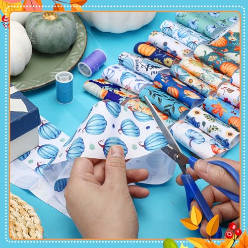 Hosuly 40 Pcs Fall Fabric Autumn Pastel Pumpkin Jelly Quilting Strips Roll - color: Fall Pumpkin