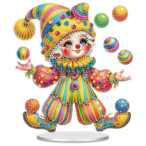 POETRYDRAW Diamond Art Ornament Desktop Kit Circus, Stand Up Diamonds Painting Ornament for Adults, 5D DIY Special Diamond Gem Craft Tabletop Placement Board Kit - color: Circus