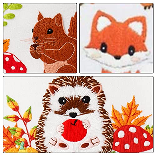 Louise Maelys 3 Set Animal Embroidery Kit for Beginners Cute DIY Gift - color: Animals-4
