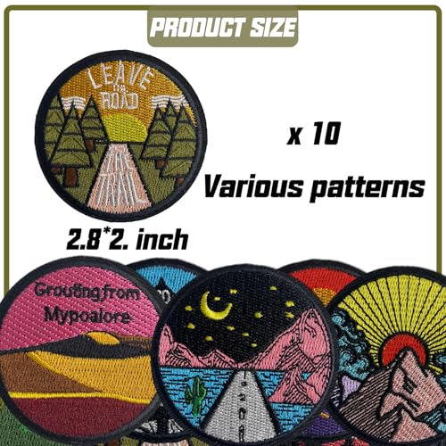 Camping Iron on Patches, Camping Outdoor Embroidered Appliques Sew on Patches for Clothing, Hats, Backpacks, Jackets, and Bags - color: Camping Patches
