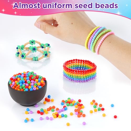 4mm Seed Beads Uniform, Funtopia 39 Colors Small Beads for Jewelry Making - color: Uniform Solid Color, size: 4mm
