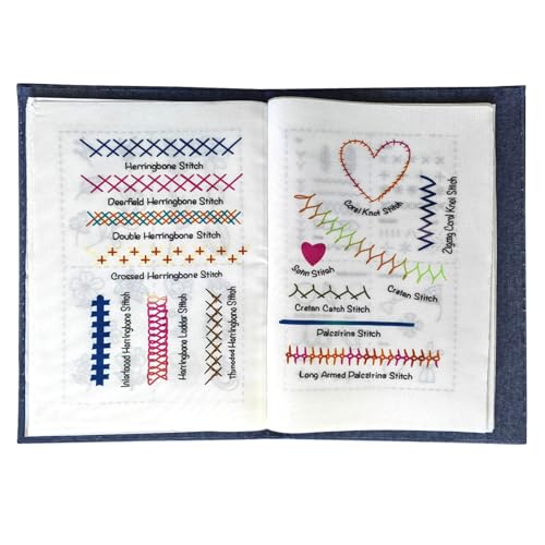 Embroidery Stitch Book Big Size,Large and Clear Patterns for Adult Practice Hand Embroidery Needles & Floral Patterns Gift for Craft Enthusiasts