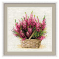 RIOLIS - Scottish Heather 1324, Cross Stitch Kits 9.75"x9.75", Cross Stitch Kits for Adults, Counted Cross Stitch Kits, Embroidery Kit for Beginners & Advanced, Floral Crossstitching Kits