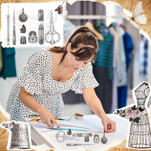 Lothee Embroidery Scissors Kits Victorian Sewing Kit, Sliver, No Diamond - color: Silver, style: No Diamond