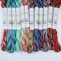 KCS Big skeins of 25 Meters Size 25 Color Variegated Cross Stitch Stranded Threads,12 skeins,10 - color: 12skeins10, size: 12 skeins