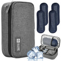 ALLCAMP Insulin Travel Cooler Case, Large Capacity, 4 Ice Packs, Gray - color: Gray