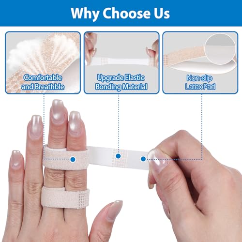 Finger Buddy Straps, 12PCS Finger Buddy Tape Straps Loops, Beige - color: Beige