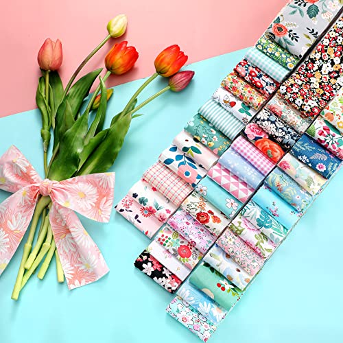 Tegeme 40 Pcs Floral Jelly Fabric Strips for Quilting 2.55" Patchwork Craft - color: Fresh Style
