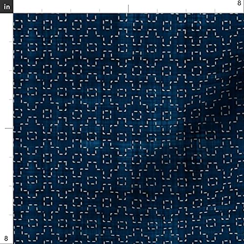 Spoonflower Fabric Sashiko Japanese Traditional on Petal Signature Cotton - size: Fat Quarter