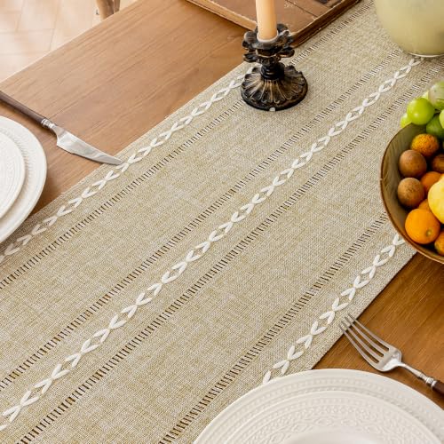 Rustic Linen Table Runner, Coffee Table Runners 48 inches Long - color: Coffee, size: 13×48 Inch