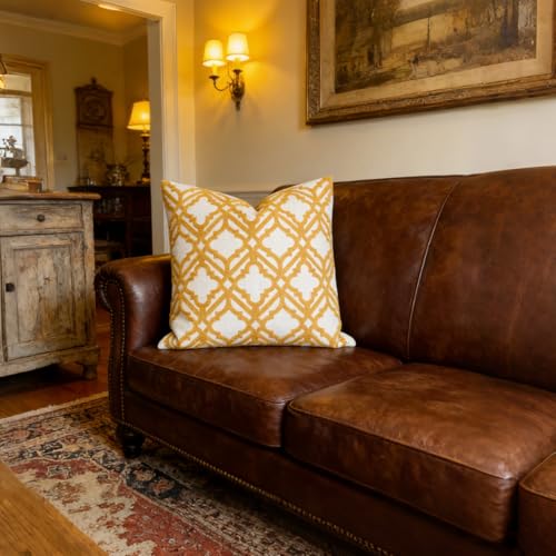 Slow Cow Embroidered Throw Pillow Cover 18 x 18 Inch Yellow - color: Yellow Cross, size: 18" x 18" (Pack of 1)