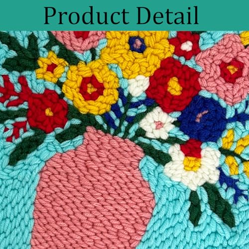 ZuoAnLF Punch Needle Kit with Hoop for Beginners, DIY Handmade Punch Needle Set with Yarn and Pattern Fabric, Relaxing Craft Activity for Adults and Teens, Home Décor & Gift Idea (Vases) - color: Vases