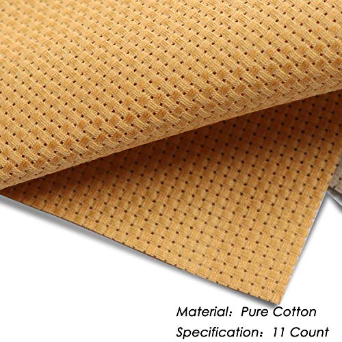 10pcs Cross Stitch Fabric DIY Cross Stitch Aida Cloth Fabric for Embroidery DIY Handmade Art Craft (5.9×5.9in)