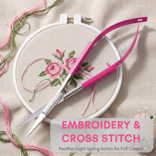 5" Spring Scissors Straight Eyebrow Eyelash Embroidery Snip - color: Mlt-mst-01