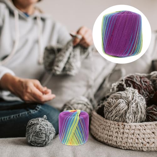 HEALLILY Gradient Rainbow Cotton Yarn 1 Roll 133M Soft Color-Changing Crochet Thread for DIY Knitting Projects Including Scarves Hats Shawls Sweaters Blankets Handcraft Supplies