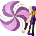 Howie's Needlepoint Needlepoint Kits, 18CT Printed Embroidery Pattern Starter Kits, Stamped Patterns Canvas Kits(Purple Peppermint,4x4inch) - color: Purple Peppermint