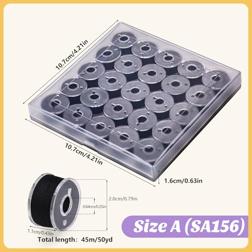 Uzecpk Sewing Thread Bobbin Thread 25 PCS Sewing Machine Bobbins - color: 25 Black, size: 25 Pcs