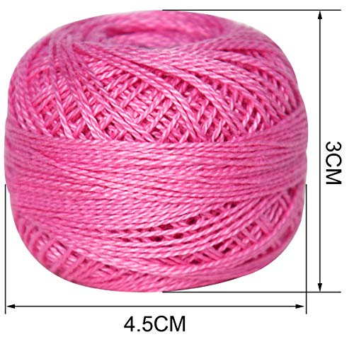 Crochet Thread Cotton Yarn Threads Balls 35 Balls Popular Rainbow Colors of Size 5 Crochet Thread 100% Long Staple Cotton Mercerized Cotton