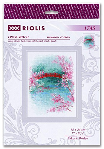 RIOLIS 1745 Sakura. Bridge Counted Cross Stitch Kit 7.09 x 9.45 in - style: Sakura. Bridge 1745