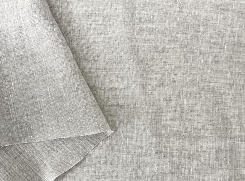 100% Linen Fabric – Lightweight – Two-Tone Effect – Pre-Washed Soft & Breathable – 52" Wide – by The Linen Lab (Light Natural, 3 Yard pre Cut) - color: Light Natural, size: 3 yard pre cut