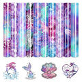 Tintnut Mermaid Ocean Heat Transfer Vinyl,10 Sheets 12×10in Iron on Vinyl - color: Mermaid-10