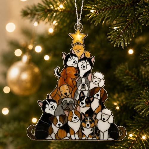 Dog Christmas Ornaments 2026, Cute Dog Ornament, Dog Lover Gifts for Women - color: Dog Tree 3