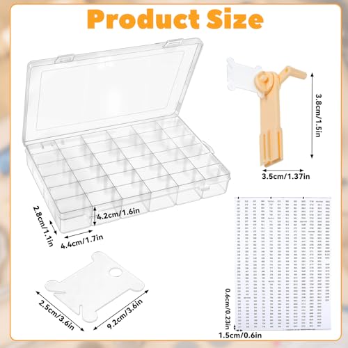 Prasacco Embroidery Floss Organizer 150 Bobbins 36 Compartment Storage Box with Bobbin Winder and Coding Stickers for Craft DIY Embroidery Cross Stitch Supplies