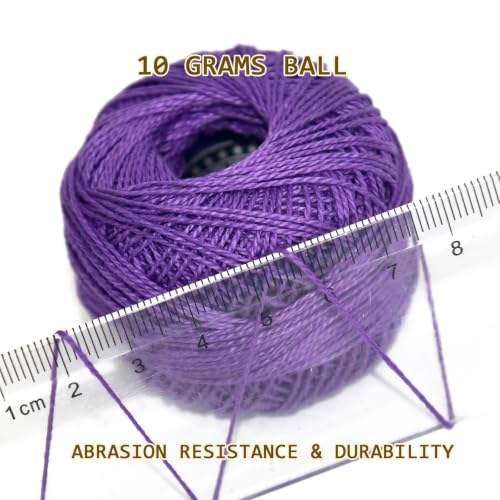 Double Mercerized Egyptian Long Staple Cotton Pearl Thread Ball 10 Grams Rainbow Color 12 Colors per Box for Crochet Hardanger Kniting Hand Sewing,Tropical FruitPalette - color: Tropical Fruit Palette